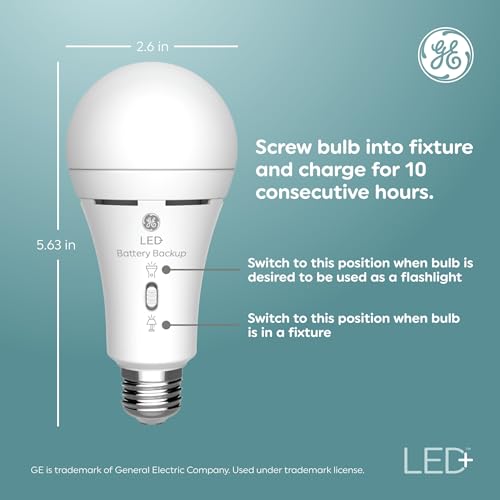LED+ Battery Backup A21 LED Light Bulbs (2 Count)