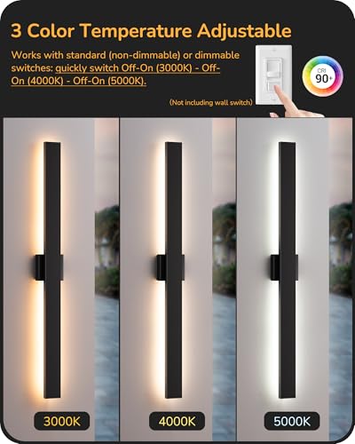 2 Pack Modern LED Outdoor Wall Lights (2 Count)