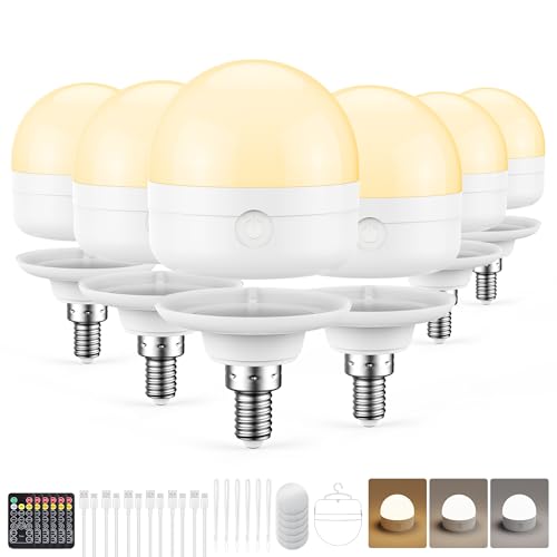 E12 Rechargeable Light Bulbs with Remote