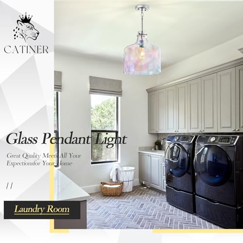 Colorful Hammered Glass Pendant Light