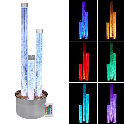 54" Tall 3 Tier Indoor and Outdoor Water Acrylic Bubble Fountain for Home