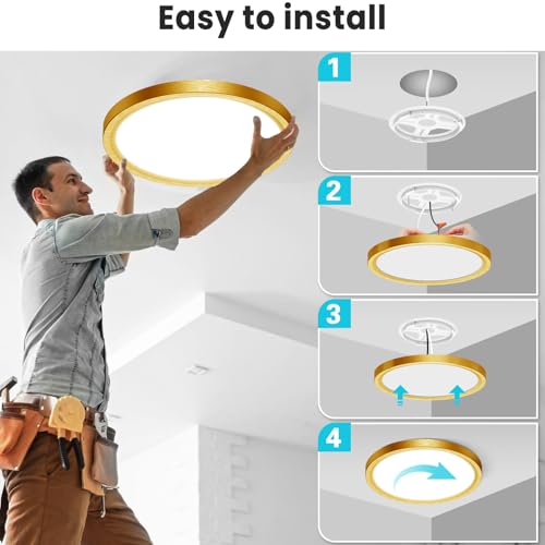 16Inch Flush Mount LED Ceiling Light Fixture (2 Count)