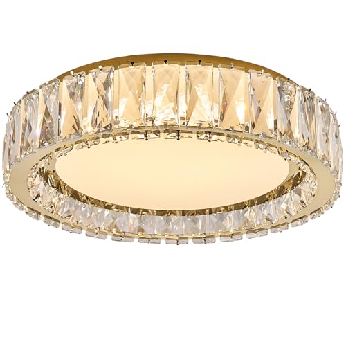 Dimmable Crystal Flush Mount Ceiling Light