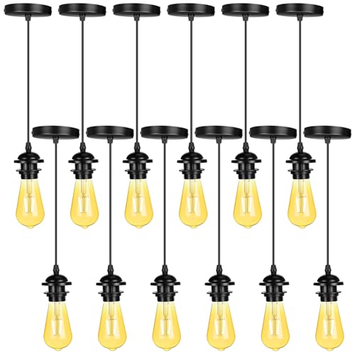 12 Pack Industrial Mini Pendant Light Kit Bulk (12 Count)