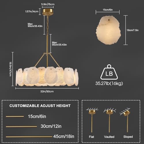 Round Alabaster Chandelier