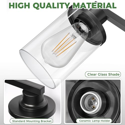17 Inch 3 Light Black Bathroom Vanity Light with 3 Bulbs