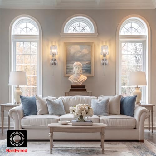 Hardwired Crystal Wall Sconces Set of 2 (2 Count)