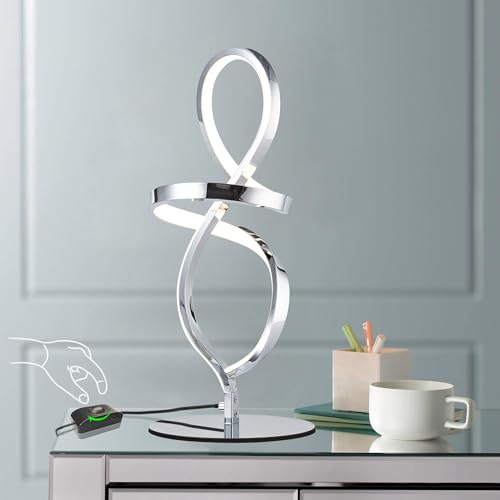 Modern Small Table Lamp with LED Spiral Design