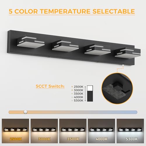 4 Light 5CCT Modern Bathroom Vanity Light Fixtures
