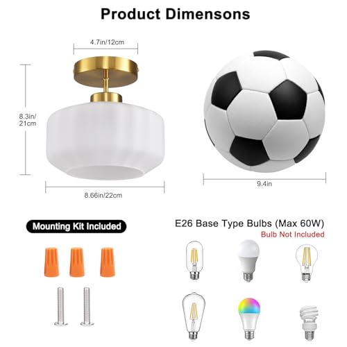 Industrial Gold Matte Light Fixtures Ceiling Mount