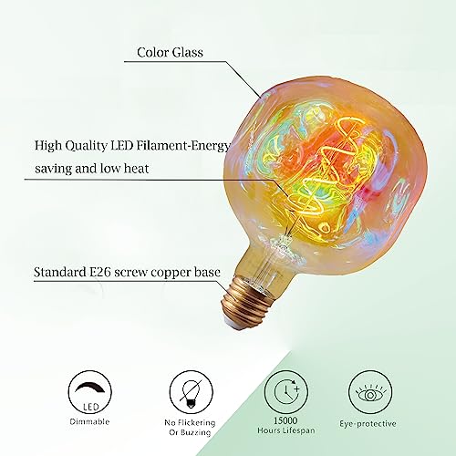 G150 Large LED Globe Color Light Bulb Dimmable 5W250lm E26 2200K 1PC