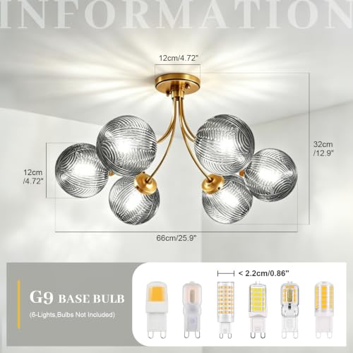 Gold Flush Mount Light 6