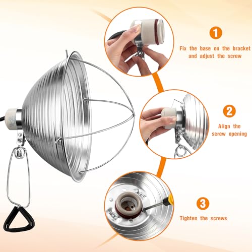 6 Pcs 10.5 Inch Adjustable Clamp Lamp Light with Aluminum Reflector Up to 150 Watt (6 Count)