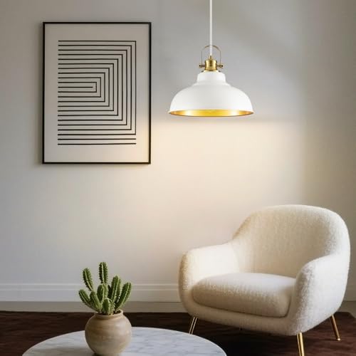 White and Gold Pendant Light (2 Count)