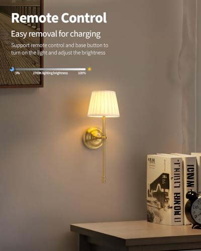 Gold Cordless Wall Sconces Set of 2 (2 Count)