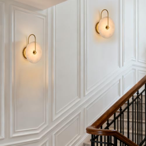 Alabaster Wall Sconces Set of 2