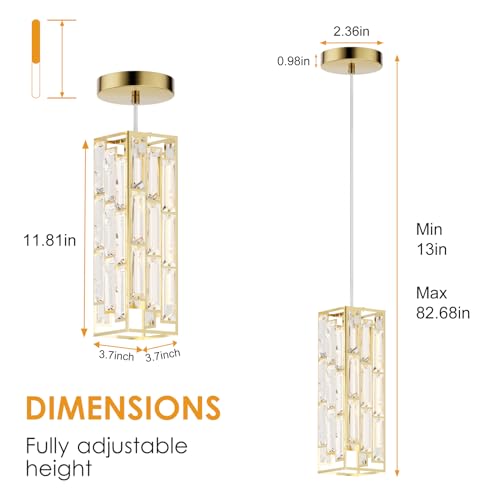 Modern 1 Light Crystal Pendant Light Kitchen Island (3 Count)