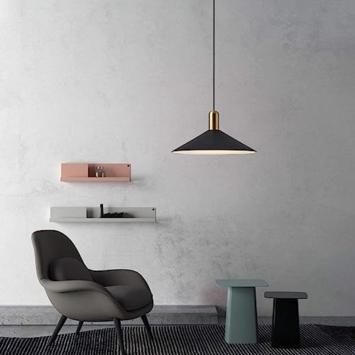 Farmhouse Matte Black Dome Pendant Light 13.8” Large Barn Hanging Light