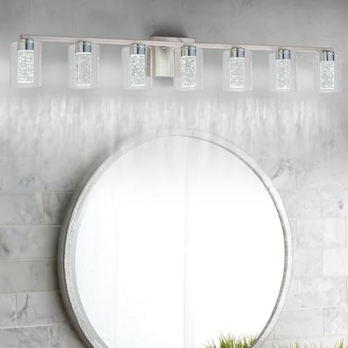 7 Light Brushed Nickel Vanity With 3 Color Modes (7 Count)