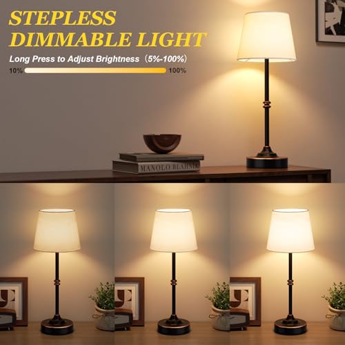 Rechargeable Cordless Table Lamp Antique Black