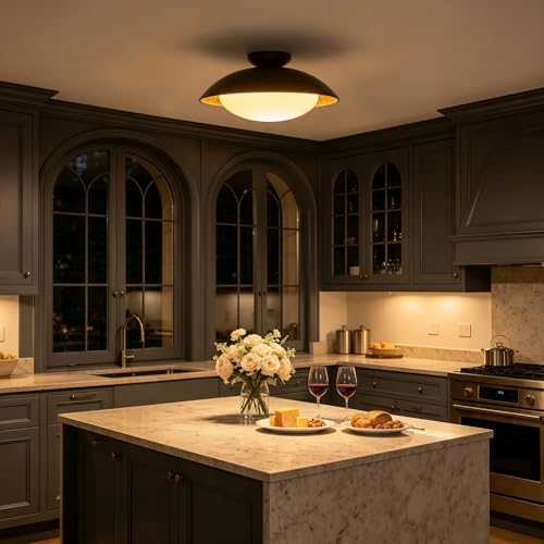 Milk Glass Flush Mount Ceiling Light