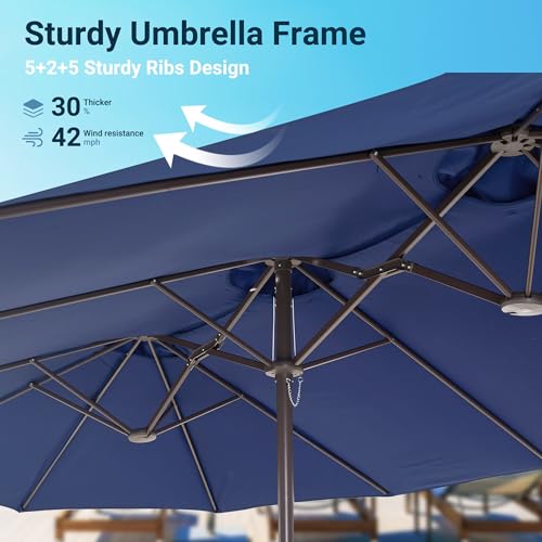15 Ft Double Head Umbrella Outdoor Patio With Base