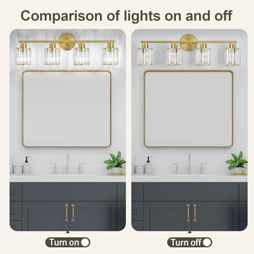 Modern Gold Crystal Bathroom Light Fixtures