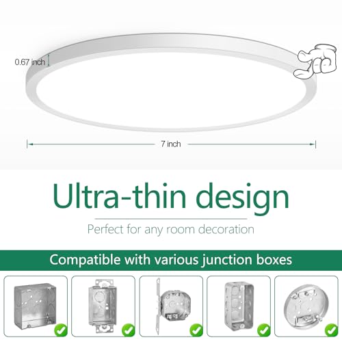 7 Inch LED Flush Mount Ceiling Light Fixture