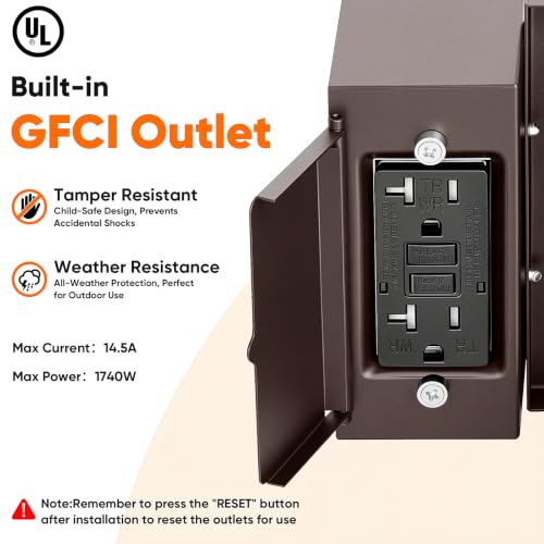 Motion Sensor Outdoor Wall Light with GFCI Outlet