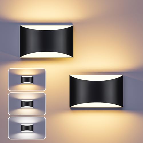 Black Modern LED Wall Sconce (2 Count)