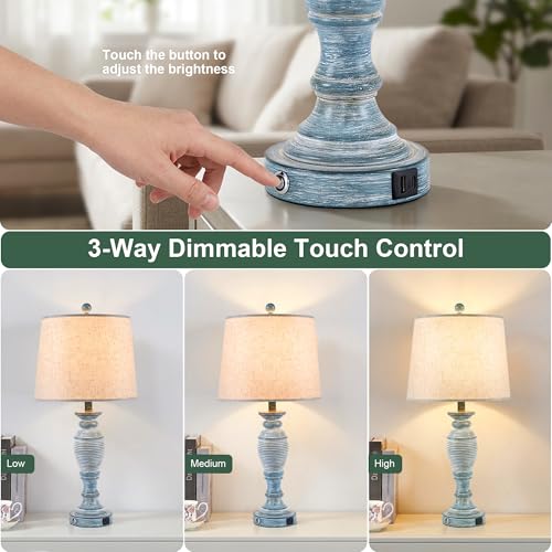 Farmhouse Table Lamps for Living Room (2 Count)
