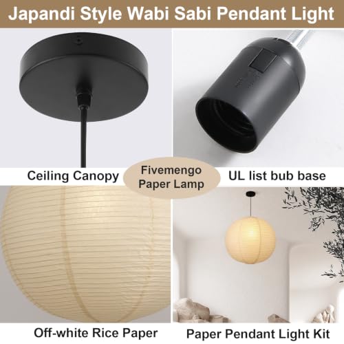 Large Paper Pendant Light with Cord and Canopy (2 Count)