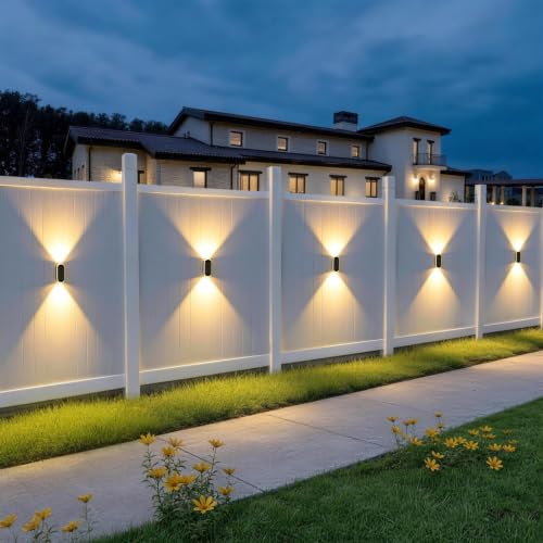 Solar Fence Lights Outdoor (6 Count)