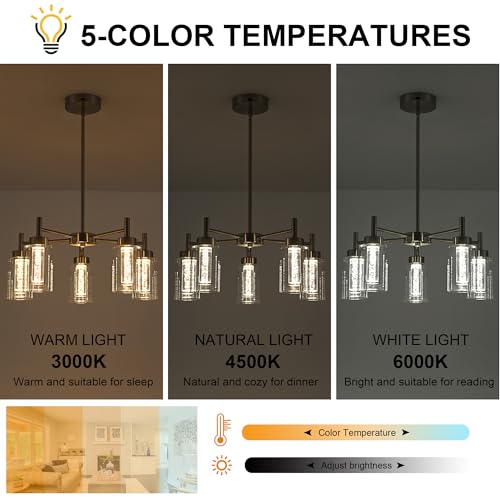LED 5 Light Modern Chandeliers for Dining Room