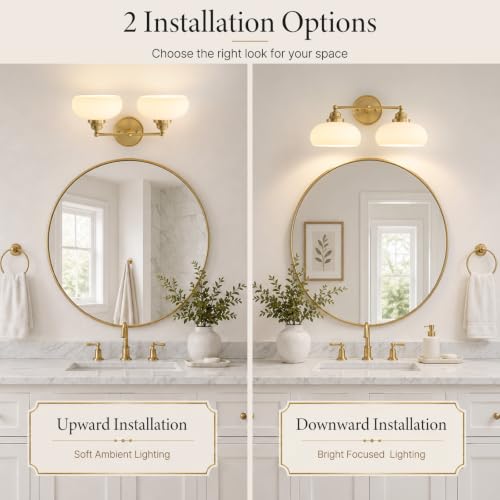 Vintage Milk Glass Wall Sconce (Antique Brass)