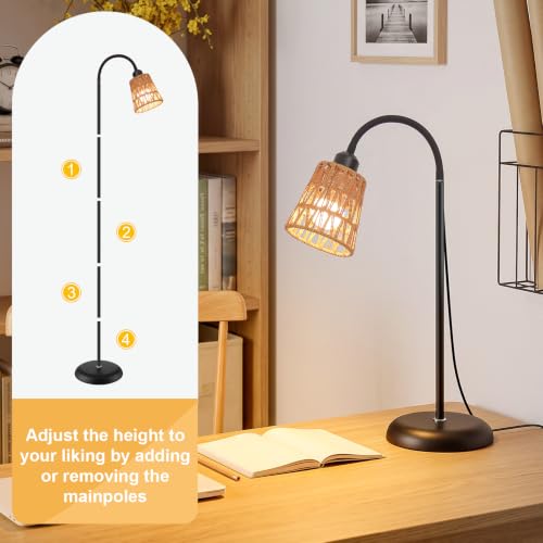 Boho Black Floor Lamp for Living Room (Black-1)