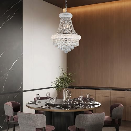 Chrome Crystal Chandeliers for Dining Room