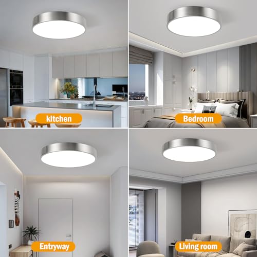 13inch Round Bathroom Ceiling Lighting Fixture (Brushed Nickel)