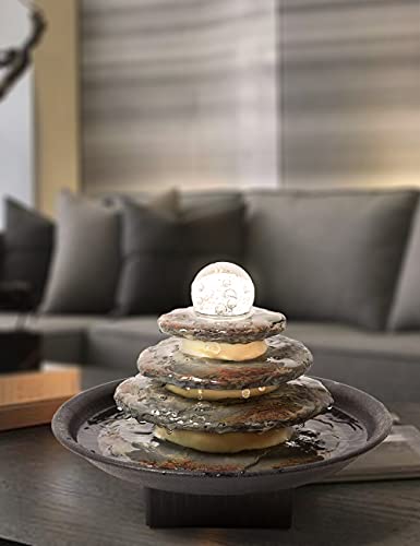 Indoor Water Fountain Tabletop Fengshui Waterfall 11 Inch