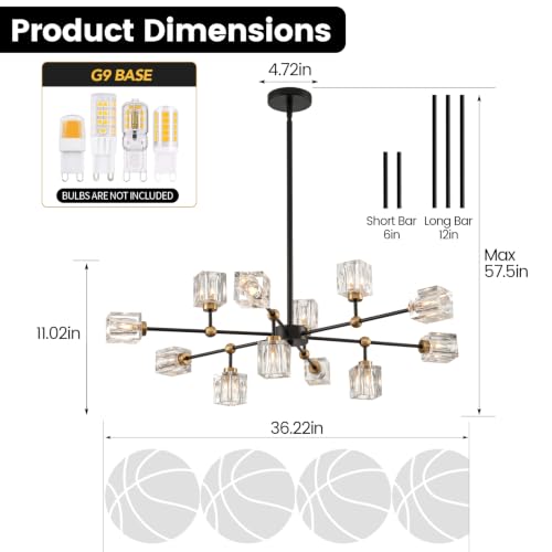 Sputnik Crystal Chandelier with 12