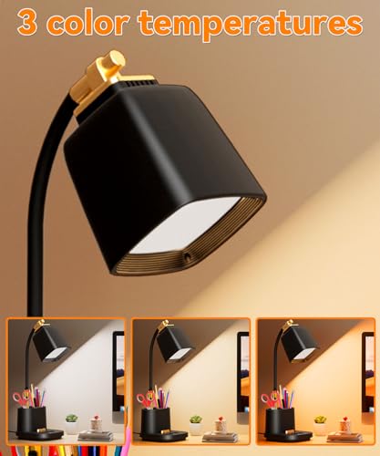 LED Desk Lamp for Dorm 2 USB Ports