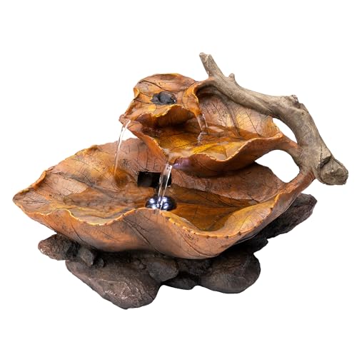 9" Tall Indoor Tabletop Tiered Leaf Hand