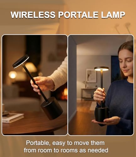 Black Cordless Table Lamp