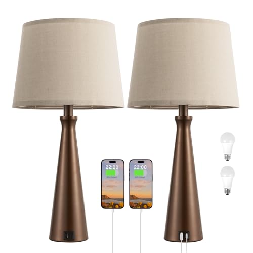 Modern Touch Lamps for Nightstand (2 Count)
