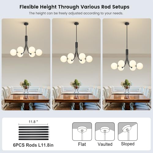 Sputnik Chandelier Mid Century Light Fixture Globe Chandeliers Dining Table