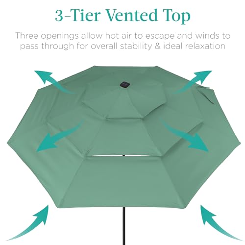 10ft 3 Tier Solar Patio Umbrella