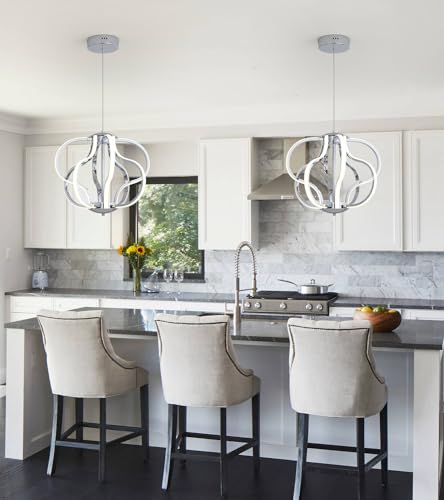 Modern Chrome LED Chandelier with Remote Control
