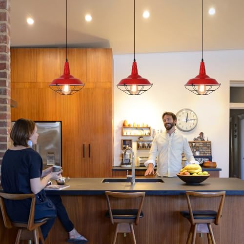 Farmhouse Red Pendant Light (3 Count)
