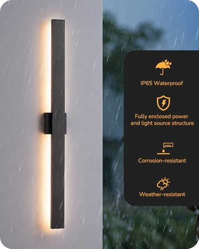 2 Pack Modern LED Outdoor Wall Lights (2 Count)