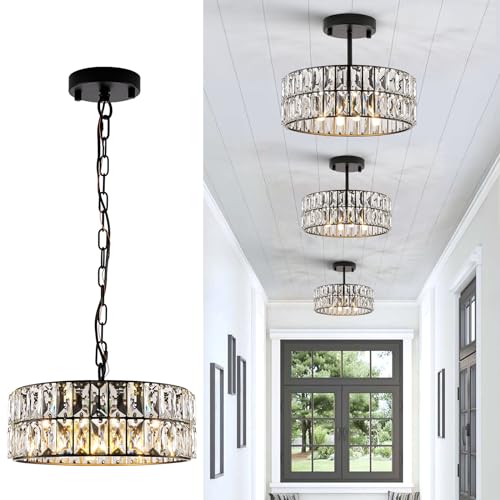 Black Crystal Chandelier 12" 4